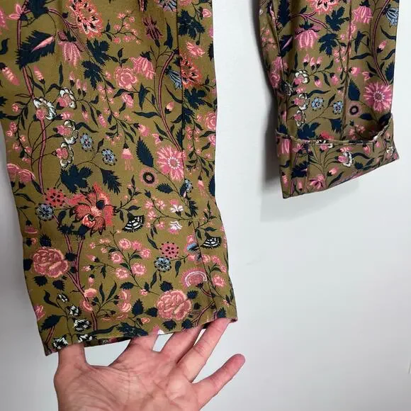 Sundance Madora Pants Olive Green Multi Floral Print - Picture 6 of 16